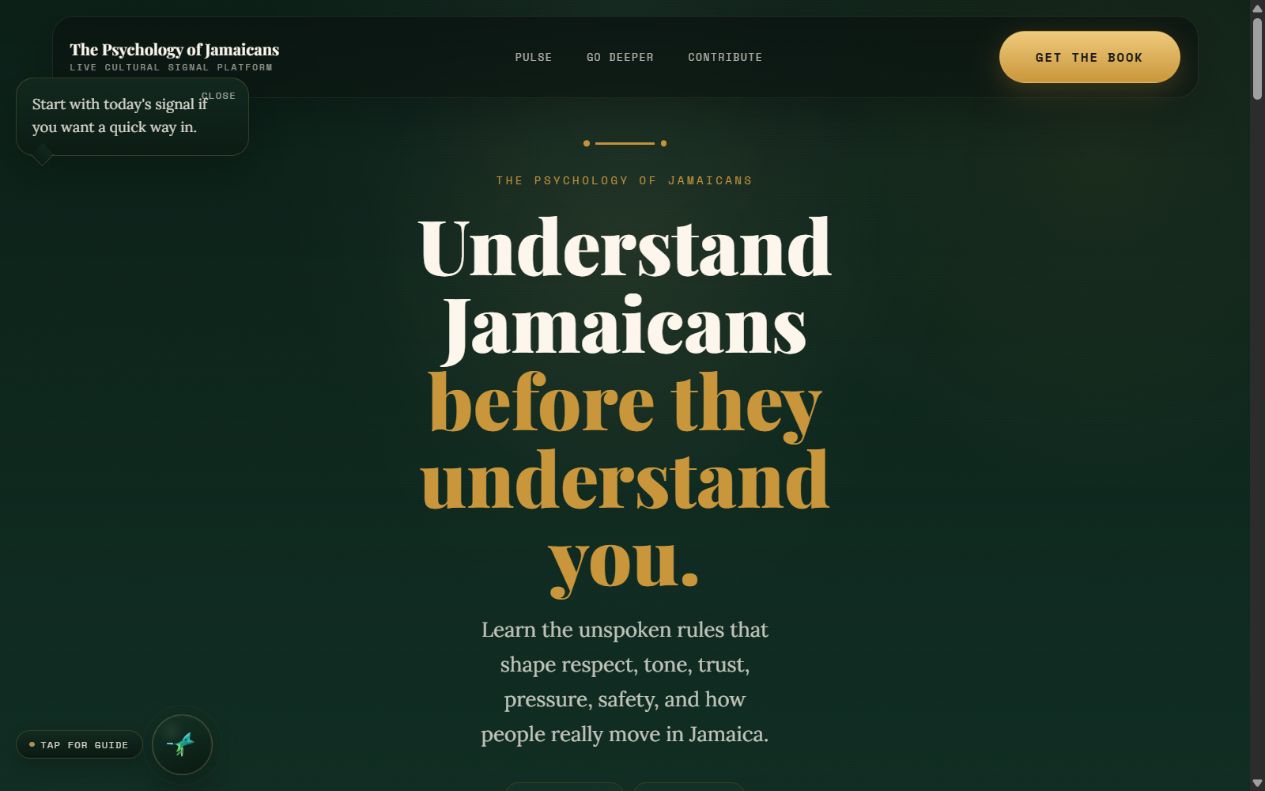 The Psychology of Jamaicans interface preview